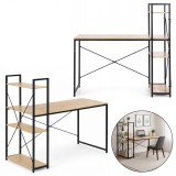 Masa de birou cu raft lateral maro, 120x60 cm, JollyMag, STL24JBR