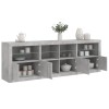 VidaXL Servantă cu lumini LED, gri beton, 202x37x67 cm