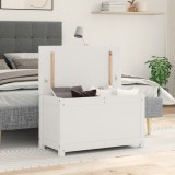 vidaXL Cutie de depozitare, alb, 80x40x45,5 cm, lemn masiv de pin