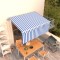 vidaXL Copertină retractabilă automat cu stor, albastru&amp;alb, 3,5x2,5 m