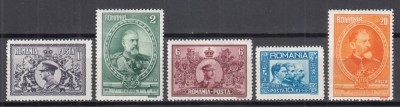 ROMANIA 1931 LP 91 SEMICENTENARUL REGATULUI SERIE MNH foto