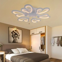 Lustra LED cu telecomanda BLOSSOM 78W, 6 Petale, Diametru 60cm, lumina Rece/Calda/Neutra, Dimabila, Alb