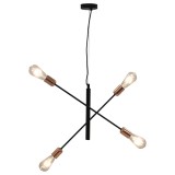 Cumpara ieftin Lustră cu becuri cu filament, negru și arămiu, 2 W, E27