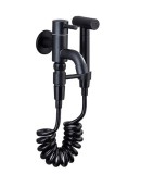 Set Dus Bideu WC Negru, Alama, 5 Functii, Furtun 1.5m, Rotire 360&deg;, Debit 10l/min