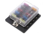 Splitter Alimentare Auto cu 10 Siguranțe și Carcasă LED