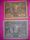 HOPCT BANCNOTA NOTGELD NR 64 - BAUERUCHKREIS - SET 2 BUC -10 SI 20 HELLER 1920 -AUSTRIA-UNC