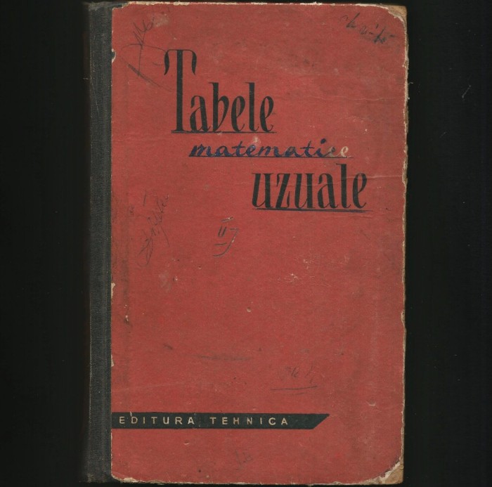 TABELE MATEMATICE UZUALE - EDITURA TEHNICĂ