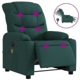 Cumpara ieftin Fotoliu electric de masaj rabatabil, verde inchis, textil