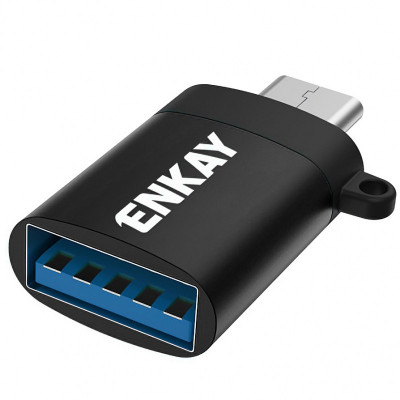 Adaptor OTG USB la USB Type-C Enkay ENK-AT101, Negru foto