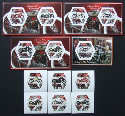 R.DU TCHAD-MOTOCICLETE-SET 6 V.+4 S/Sh.NEOBLITERATE-NEDANTELATE-MNH** - EP 057 foto