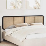 vidaXL Tăblie cap cu headboard Negru 200 x 55 x 3 cm Ratan 42011573