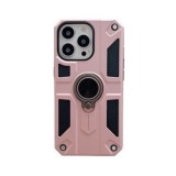 Husa protectie flippy compatibila cu apple iphone 13 pro max defender model 5 cu suport prindere inel,roz auriu