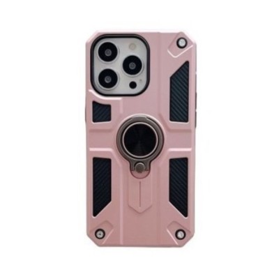 Husa protectie flippy compatibila cu apple iphone 13 pro max defender model 5 cu suport prindere inel,roz auriu foto
