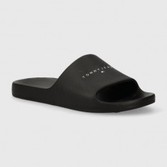 Tommy Jeans papuci TJM BASIC SLIDE barbati, culoarea negru, EM0EM01519