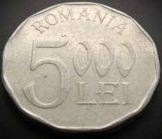 Moneda 5000 LEI - ROMANIA, anul 2002 * cod 4465