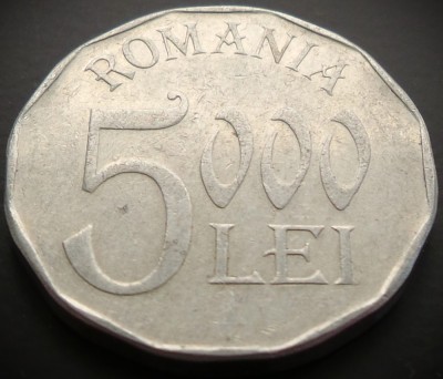 Moneda 5000 LEI - ROMANIA, anul 2002 * cod 4465 foto
