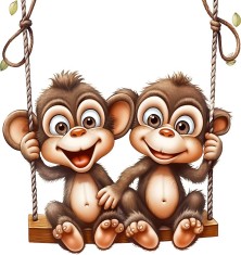 Sticker decorativ Maimute, Maro, 63 cm, 8060ST-4 foto