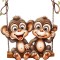 Sticker decorativ Maimute, Maro, 63 cm, 8060ST-4
