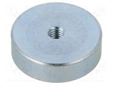 Magnet fix neodim &Oslash;16mm H4,5mm oţel cu filet interior M3 75N ELESA GANTER