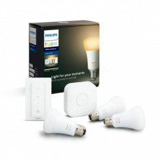 Kit de baza Philips Hue, 3 becuri E27, 1x bridge, 1x intrerupator foto