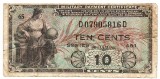 SUA USA Military Payment Certificate 10 Cent 1948 Seria 07905816 Rar