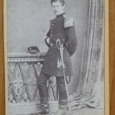 Fotografie pe carton gros , Capitan Scriban Ion , Regimentul nr. 6 , de secol 19