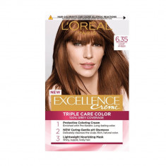 Vopsea de Par Permanenta L'OREAL Paris Excellence Creme 6.35, Chihlimbar Deschis, 192 ml, Cu Amoniac, Vopsea de Par, Vopsea de Par Permanenta, Vopsea