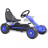 VidaXL Mașinuță kart cu pedale și roți pneumatice, albastru