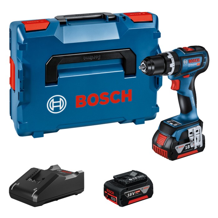 Bosch GSB 18V-90 C Masina de gaurit cu percutie + 2 x acumulatori GBA 5.0Ah + incarcator rapid GAL 18V ProAdvanced PowerfulTools
