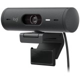 Camera web Logitech Brio 500, Full HD 1080p, RightLight 4, 90 FoV, USB-C, Privacy - Graphite