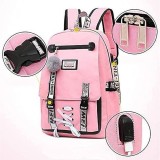 Ghiozdan Smart pentru copii, Material impermeabil, Port USB, Lacat anti-furt, 20 - 35 L, 30 x 14 x 47 cm, Roz, Oem