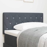 Cumpara ieftin Tablie LED cu benzi LED cu headboard Gri inchis 90 cm Catifea