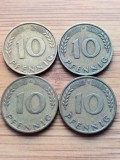 Moneda Germania 10 Pfennig 1950 lit.D,F,G,J