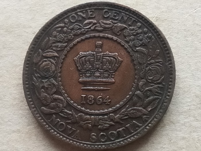 PROVINCIILE CANADIENE-NOVA SCOTIA -1 CENT 1864