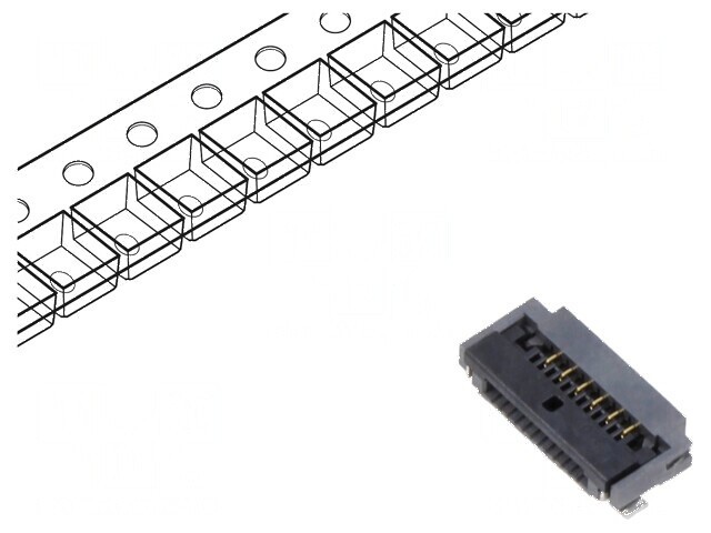 Conector FFC/FPC FH52 SMT 12 PIN Orizontal 500mA 50V LCP