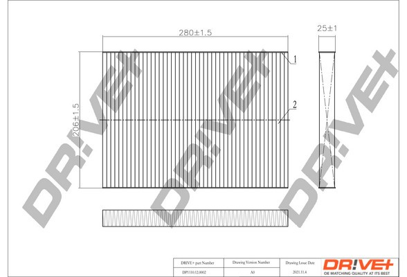 Dr!ve+ DP1110.12.0002 Filtru, aer habitaclu