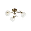 Lustra Erste Flandra Alb+Alama 3xE27 60W, Metal, Abajur Sticla Alba, 440x420x220mm