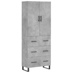Dulap inalt, gri beton, 69,5x34x180, lemn compozit