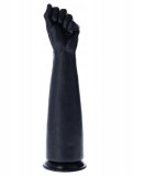 Dildo Anal Fisting Sugarloaf cu Ventuza, PVC, Negru, 38 cm