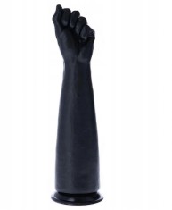Dildo Anal Fisting Sugarloaf cu Ventuza, PVC, Negru, 38 cm
