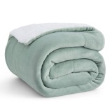 Patura Sherpa Bedsure, lana fleece, fata-verso, moale si calduroasa, 150x200 cm XL, verde