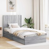 vidaXL Cadru de pat cu depozitare și tăblie 3 pcs Lemn prelucrat 3414066