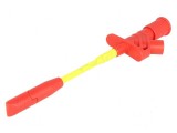 Clips de măsurare 10A roșii cu lamă nichelată 4mm