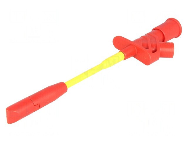 Clips de măsurare 10A roșii cu lamă nichelată 4mm