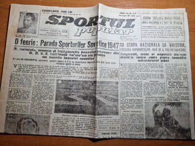 sportul popular 30 iulie 1947-hipism la baneasa,box,natatie,fortbal,motociclism foto