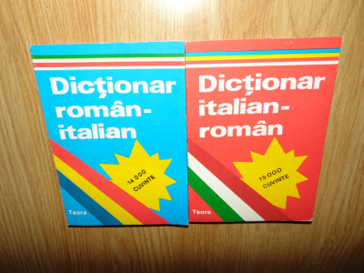 Dictionar Roman-Italian,Italian-Roman -Ed.Teora anul 1993 foto