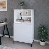 vidaXL Dulap &icirc;nalt, alb extralucios, 60x36x110 cm, lemn compozit