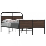 VidaXL Cadru pat fără saltea stejar maro, 140x190 cm, lemn prelucrat