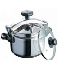 Oala sub presiune inox 8.5l cu capac sticla foto