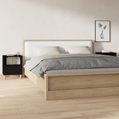 Gossi noptiere, 2 buc., negru, 40x35x50 cm foto